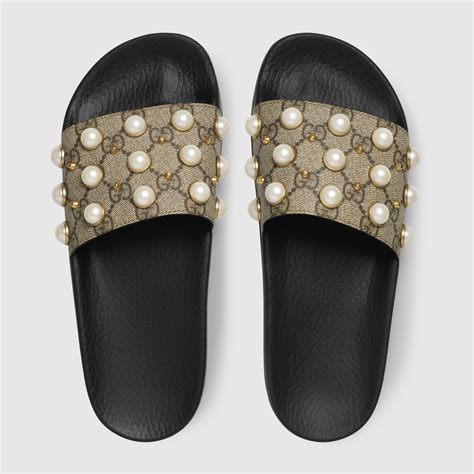 gucci pearl slides size 8|Gucci slides outlet.